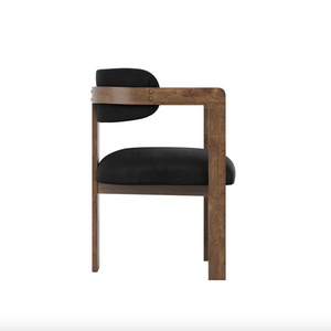 Noa Black Velvet Walnut Dining Chair