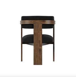 Noa Black Velvet Walnut Dining Chair