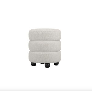 Elli Ivory and Black Pouffe