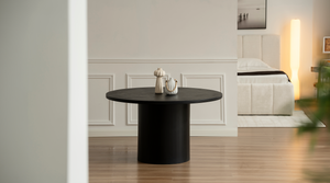 Cloud Black Micro Cement Round Dining Table