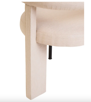 Ember Texture Fabric Black Iron Frame Dining Chair