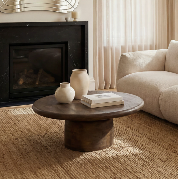 Sora Light Brown Round Coffee Table