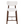 Upholstered barstool with light fabric seat and back, dark walnut wood frame