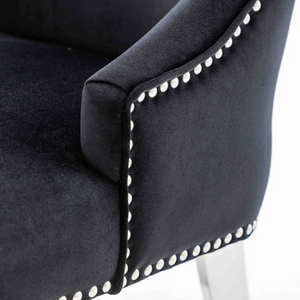 Tiffany Black Velvet Knocker Chair