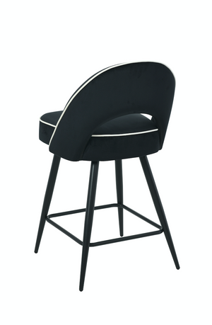 Mason Black Velvet Barstool