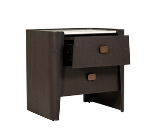 Royce 2 Drawer Bedside Table Ebony