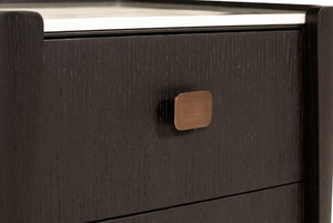 Royce 2 Drawer Bedside Table Ebony