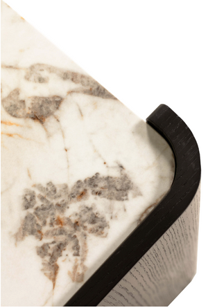 Royce 2 Drawer Bedside Table Ebony