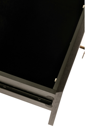 Royce 2 Drawer Bedside Table Ebony