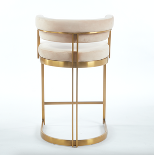 Sandro Velvet Barstool Cream & Gold