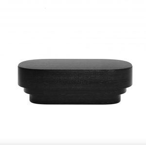 Suki Black Wood Oval Coffee Table