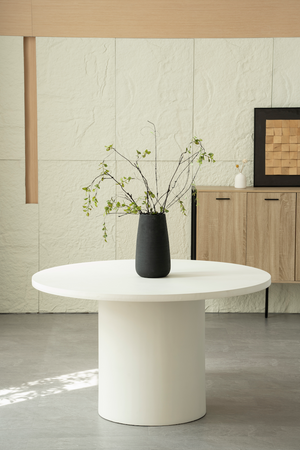 Cloud White Micro Cement Round Dining Table
