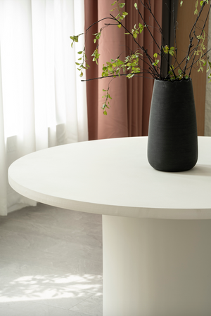 Cloud White Micro Cement Round Dining Table
