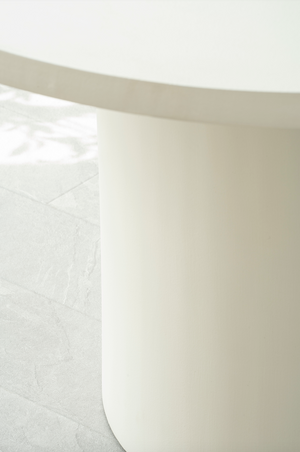 Cloud White Micro Cement Round Dining Table