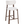 Walnut wood barstool with light upholstered seat and back, angled under-seat brace
