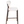Light upholstered barstool with rounded back, dark walnut legs and side frame
