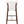 Light fabric upholstered barstool with dark walnut legs and back support frame