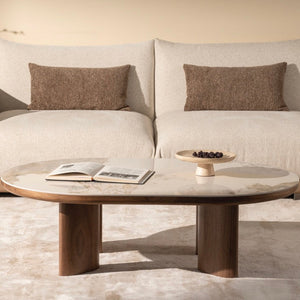 Eton Walnut Ceramic Coffee Table