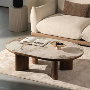 Eton Walnut Ceramic Coffee Table