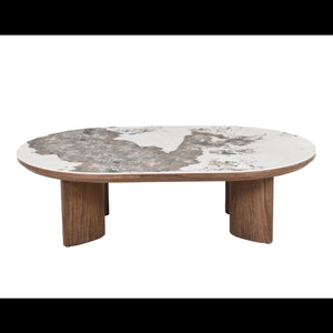 Eton Walnut Ceramic Coffee Table