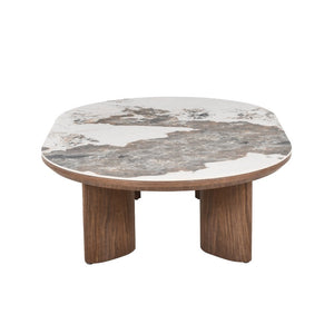 Eton Walnut Ceramic Coffee Table