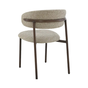 Modern chair with round backrest and seat on a white background