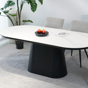 Ivy Black Ceramic Dining Table