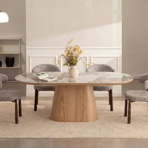 Ivy Oak Ceramic Dining Table