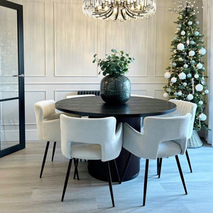 Luna Black Round Dining Table