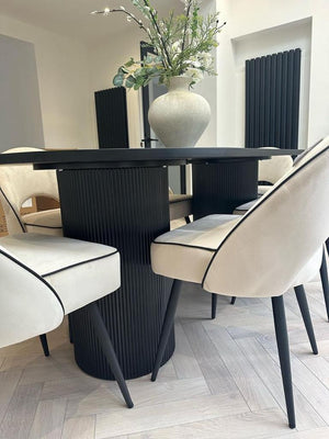 Luna Black Oval Dining Table