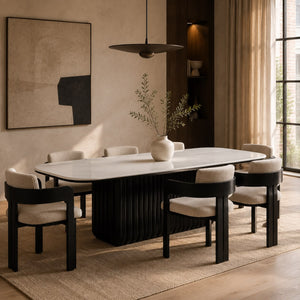 Vinci Marble Dining Table Black