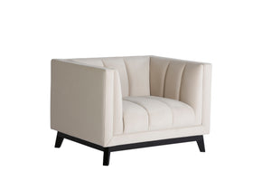 Lina Ivory Velvet Armchair