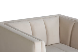 Lina Ivory Velvet Armchair