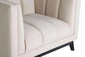 Lina Ivory Velvet Armchair