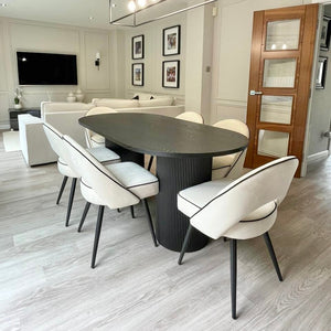 Luna Black Oval Table & Mason Chairs Set