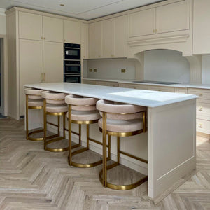 Sandro Velvet Barstool Cream & Gold