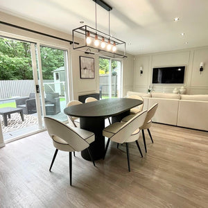 Luna Black Oval Table & Mason Chairs Set