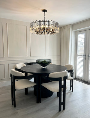 Luna Black Round Dining Table