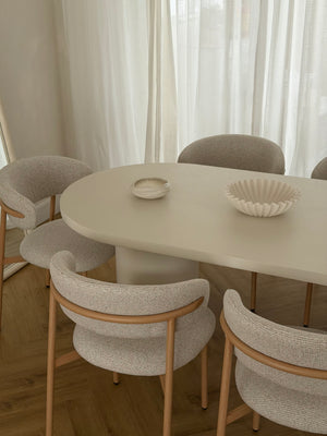 Cloud Micro Cement Dining Table and Soho Dining Chair Set
