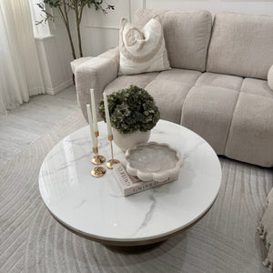 Luca White & Gold Marble Coffee Table