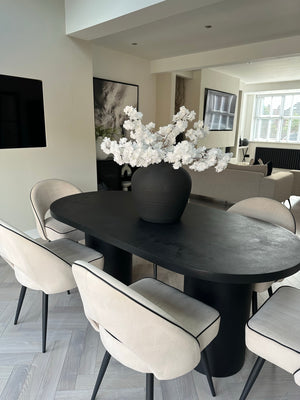 Cloud Black Micro Cement Dining Table