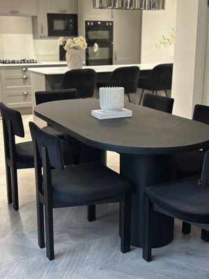 Cloud Black Micro Cement Dining Table