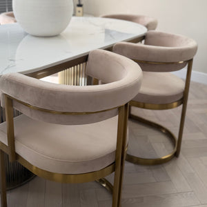 Luca Marble 180cm Table & Sandro Chair Set