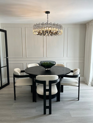 Luna Black Round Dining Table