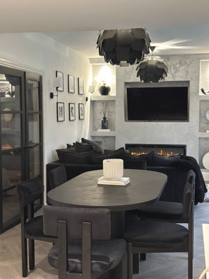 Cloud Black Micro Cement Dining Table