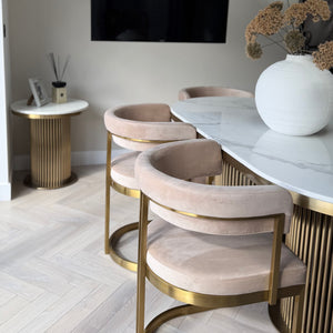 Luca Marble 180cm Table & Sandro Chair Set