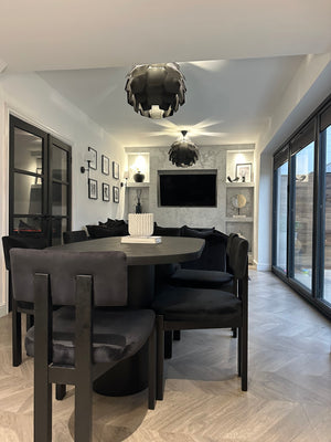 Cloud Black Micro Cement Dining Table