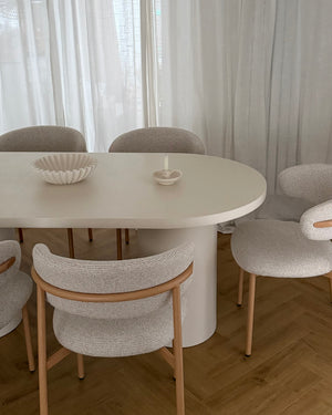 Cloud Micro Cement Dining Table and Soho Dining Chair Set