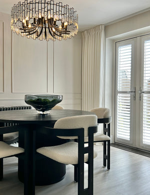 Luna Black Round Dining Table