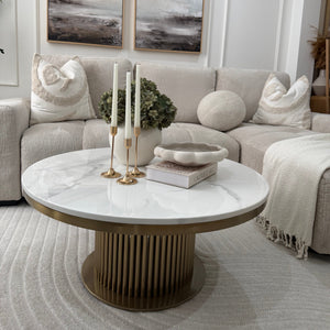 Luca White & Gold Marble Coffee Table